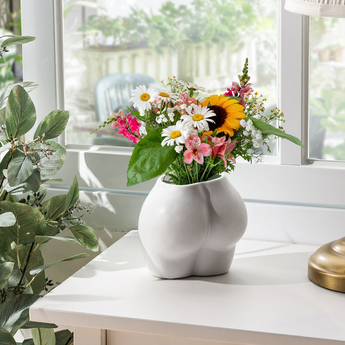 Butt Ceramic Plant Pot - Pure White