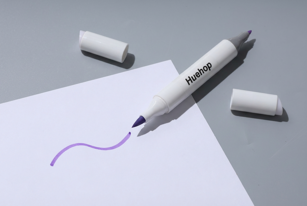 Huehop Fusion Artist Markers |Professional Alcohol-Based Set with Smart Color Planning App
