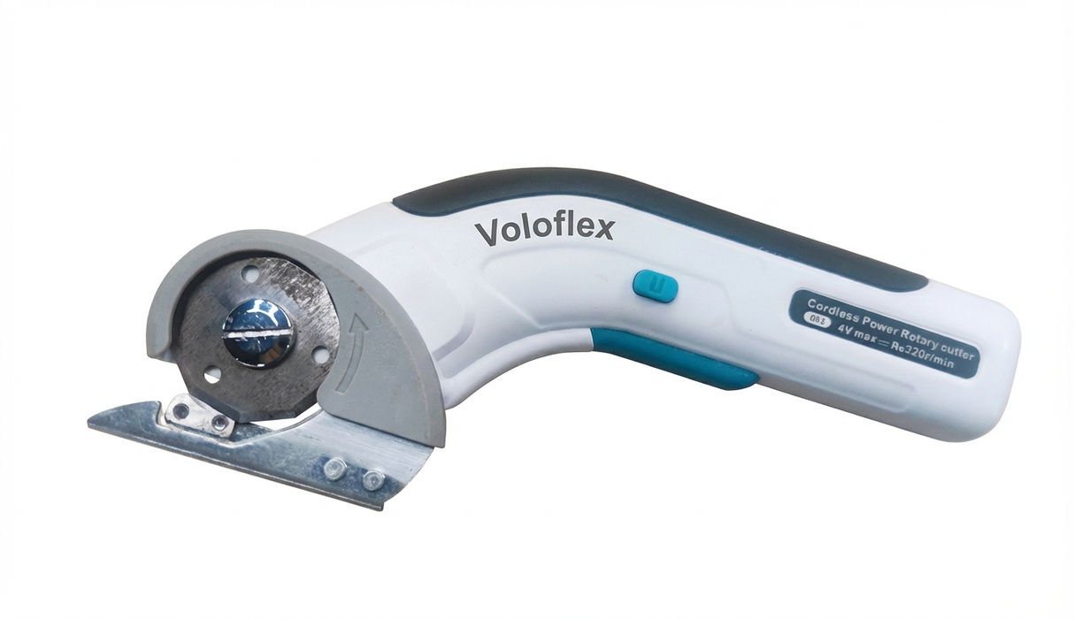 Voloflex Cordless Electric Scissors, 4V 320 RPM Power Rotary Cutter, Rechargeable Multi-Cutter Tool with Safety Lock for Cardboard, Carpet, Fabric, Leather, and DIY Crafting
