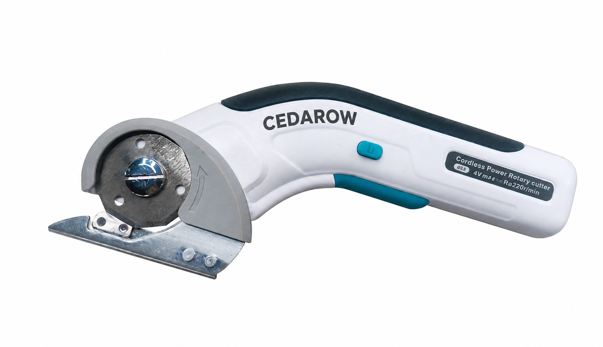 Cedarow Electric Scissors Cordless, 4V Rechargeable Rotary Cutter 320 RPM, Lightweight Power Cutter with Safety Lock for Cardboard Boxes, Carpet, Fabric, Leather, Crafts & Home Projects