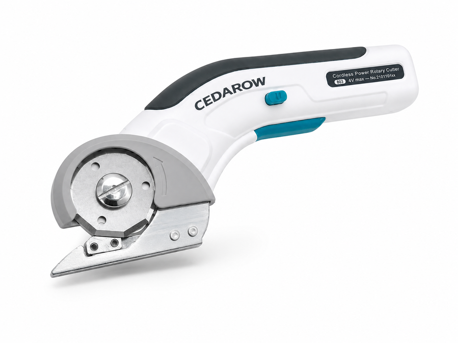 Cedarow Electric Scissors Cordless, 4V Rechargeable Rotary Cutter 320 RPM, Lightweight Power Cutter with Safety Lock for Cardboard Boxes, Carpet, Fabric, Leather, Crafts & Home Projects