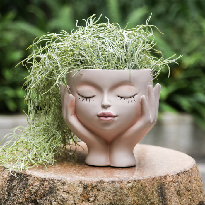 ceramic plant pots with faces Lovely Girl Face Planters Pots