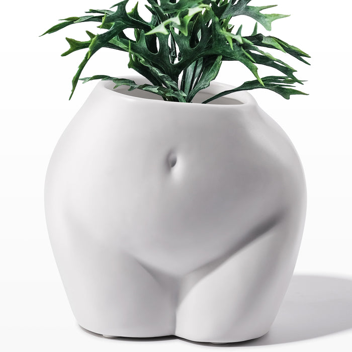 Butt Ceramic Plant Pot - Pure White