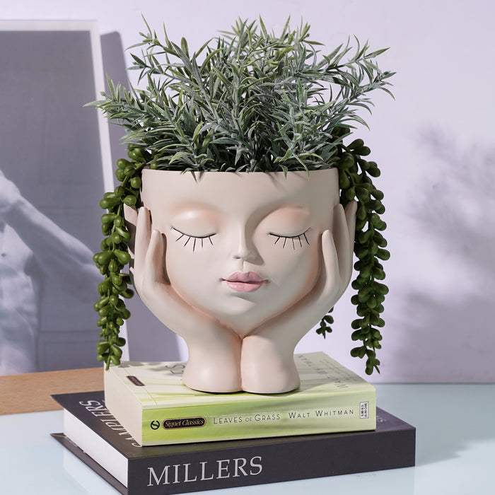 lady face plant pot Lovely Girl Face Planters Pots — Jofamy