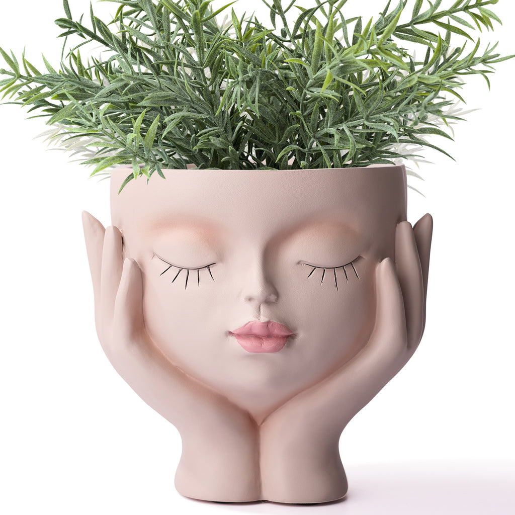 ceramic face plant pot Lovely Girl Face Planters Pots — Jofamy