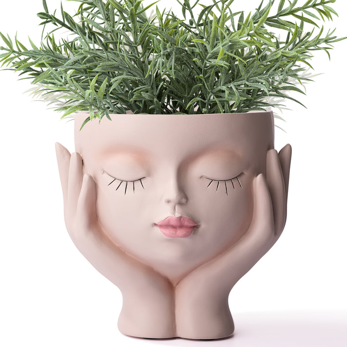 Lovely Girl Face Planters Pots