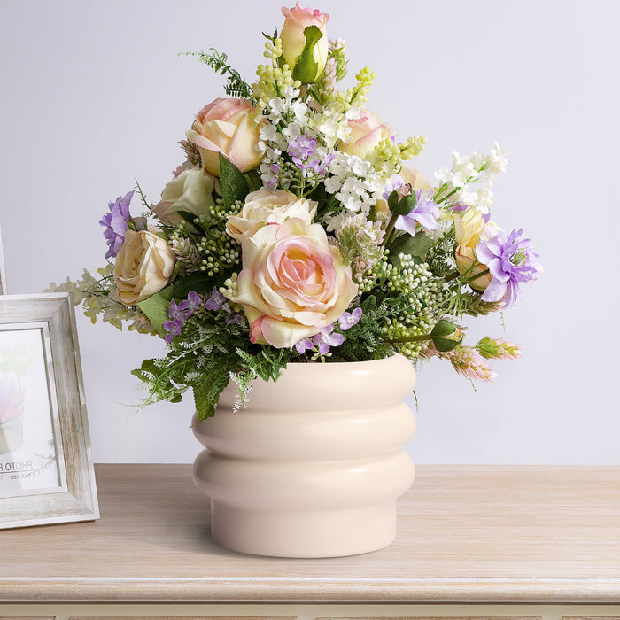 Tiered Bubble Ceramic Creamy White Planter-6 Inch