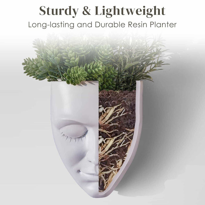 resin plant pot 6.6 Inch White Resin Face Plant Flower Pot — Jofamy